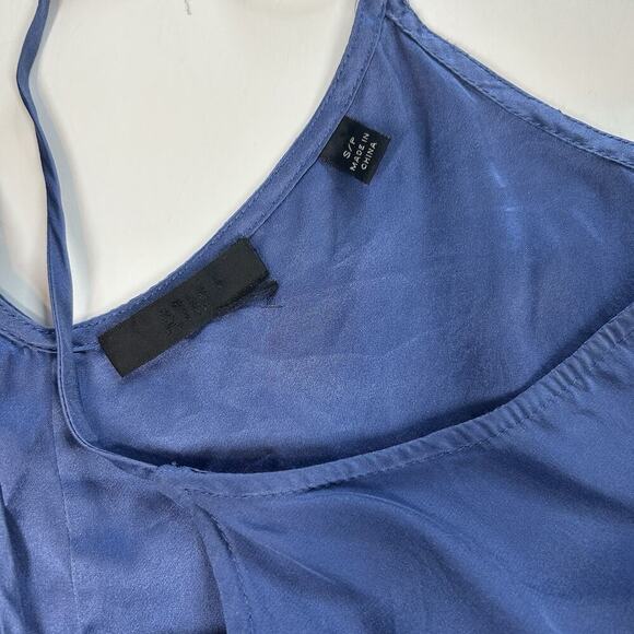 ATM Silk Round Neck Pullover Tank Top Women’s Small Blouse Blue Blouse - Picture 7 of 7